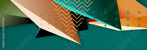 3d triangular shapes geometric background. Origami style pattern with triange shapes for decorative design. Poster design. Line design. Modern presentation template