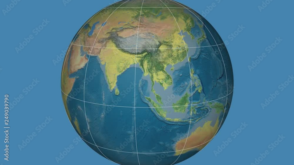 Zoom-in on Thailand outlined. Topographic Zoom-in on Thailand outlined. Topographic