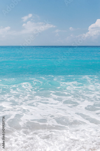 Close-up of waves crashing on the beach