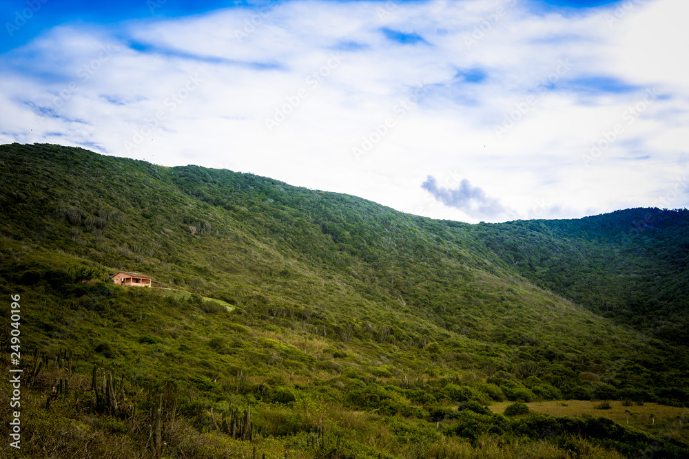 small house from the top of a mountain