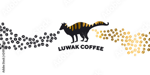 Luwak coffee vector banner template