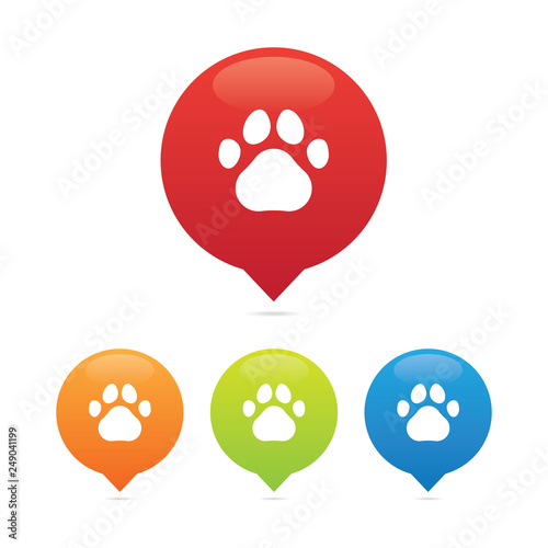 Colorful Round Paw Print Markers