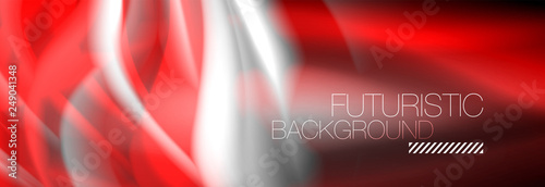 Fluid colors mixing glowing neon wave background, holographic texture