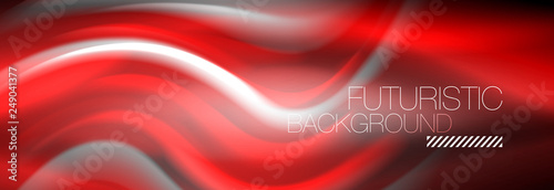 Fluid colors mixing glowing neon wave background, holographic texture