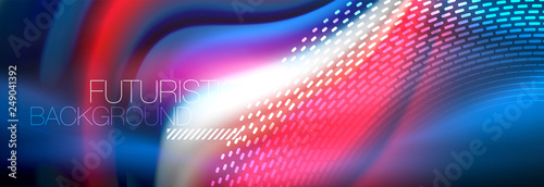 Fluid colors mixing glowing neon wave background, holographic texture