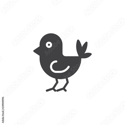 Cute bird vector icon. filled flat sign for mobile concept and web design. Chick bird simple solid icon. Symbol, logo illustration. Pixel perfect vector graphics