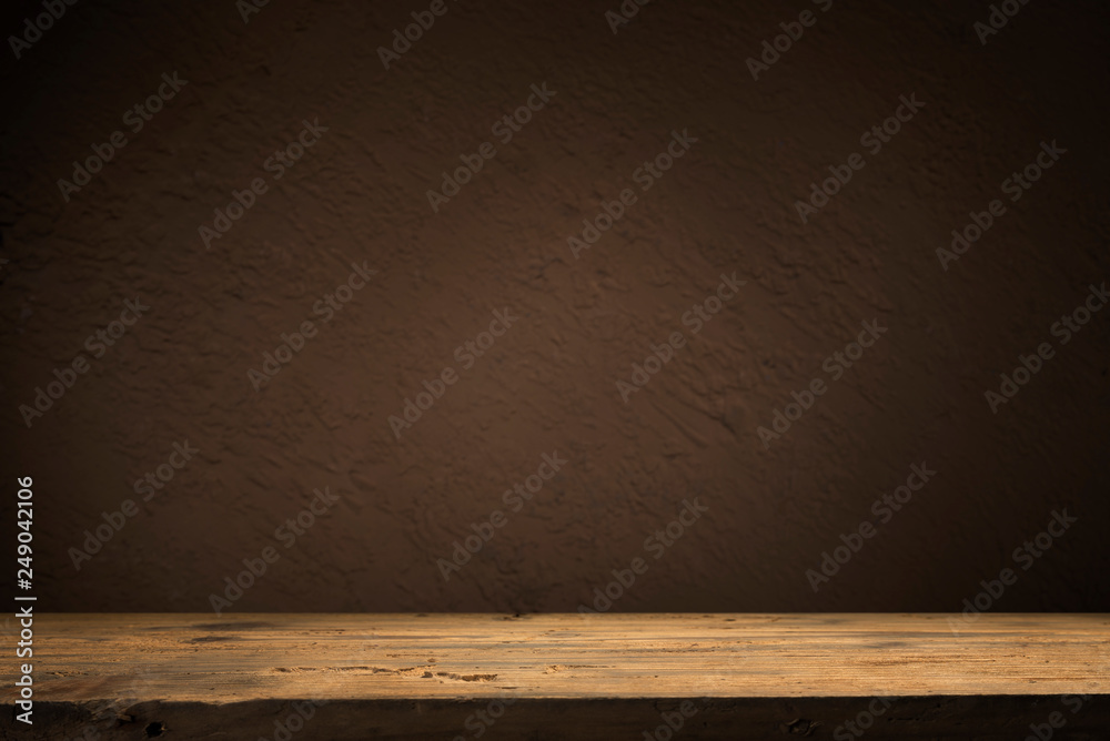 Old wood table with flame effect on dark background. Old wood table with flame effect on dark background.