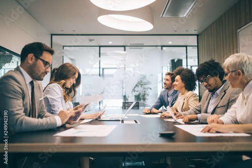 Corporate business team and manager in a meeting