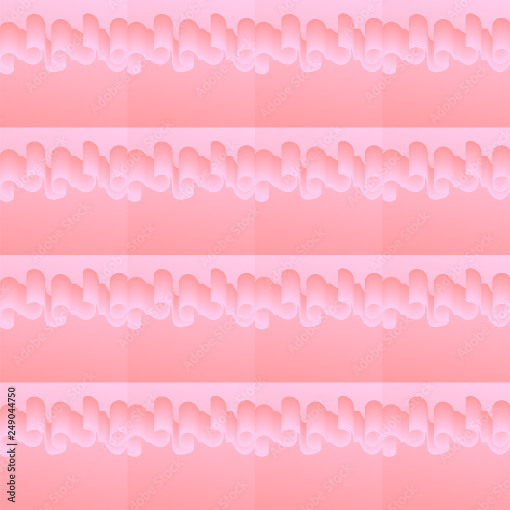 Pink vector seamless gradient texture with wavy lines.