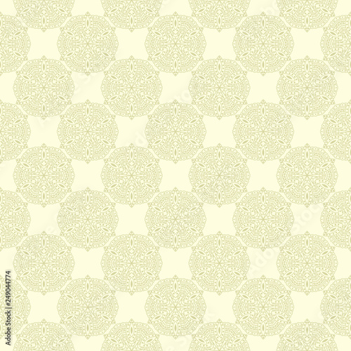 Olive green seamless pattern. Oriental design
