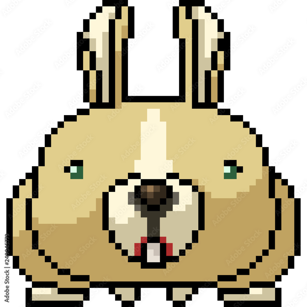 vector pixel art rabbit