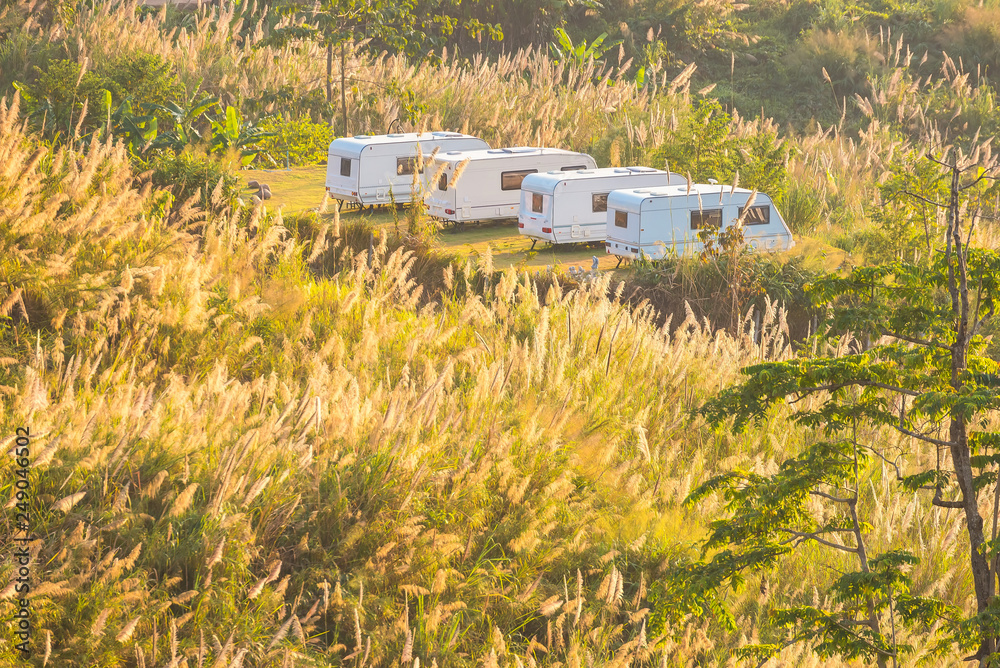 Campervans at Khao Kho, Thailand.