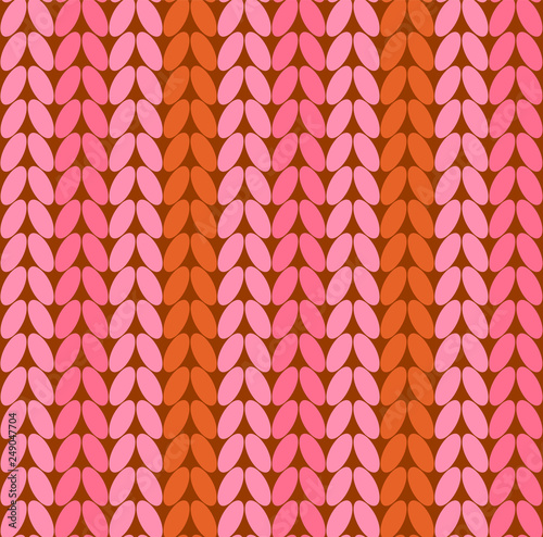 Knitting. Realistic knitted seamless background pink-brown color. Knit textures for Wallpapers. Vector illustration.