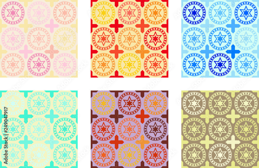 Seamless pattern of tiles. Vintage decorative design elements. Perfect for printing on fabric or paper.
