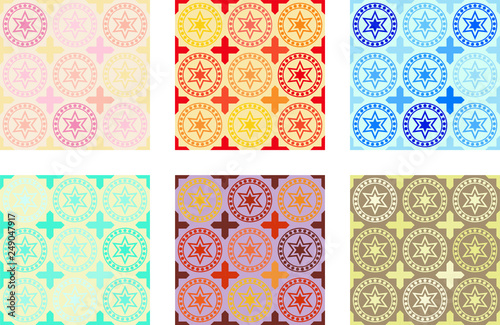 Seamless pattern of tiles. Vintage decorative design elements. Perfect for printing on fabric or paper.
