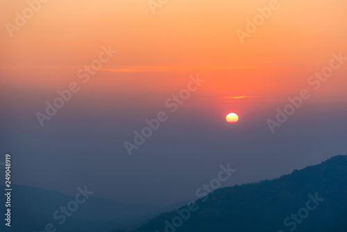 Sunrise sky background red orange clouds nature light atmosphere maya tropical dramatic panorama spectacle climate outdoor.Thailand.