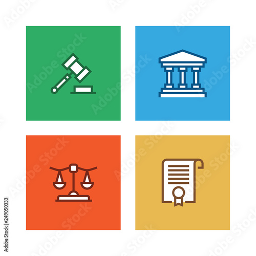 LAW AND JUSTICE LINE ICON SET