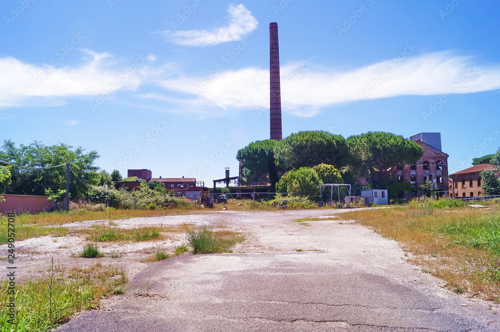 Abandoned sugar factory in Cecina, Tuscany, Italy