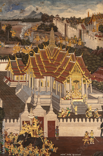 White castles in Wat Phra Kaew murals