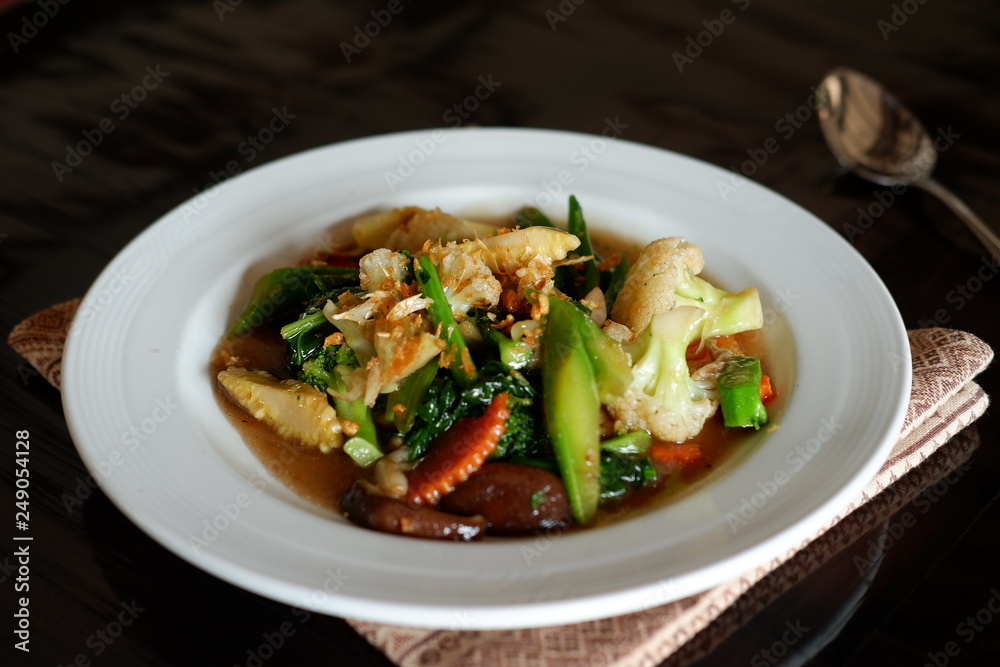 Stir fry vegetables on table Stir fry vegetables on table