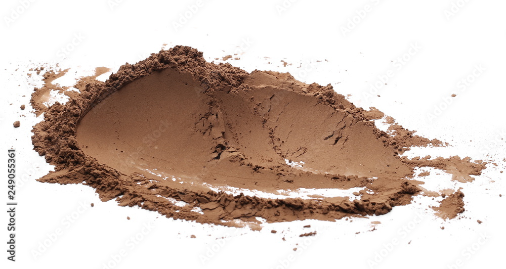 Cocoa powder pile isolated on white background Cocoa powder pile isolated on white background