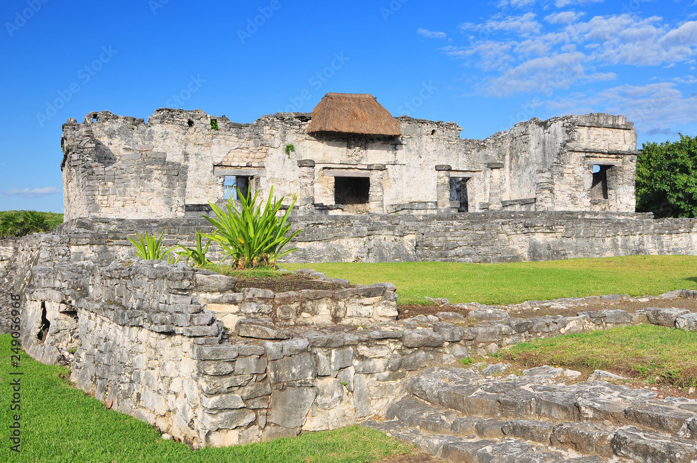 Tulum, the site of a pre Columbian Mayan walled city serving as a major port for Coba, in the Mexico state of Quintana Roo.