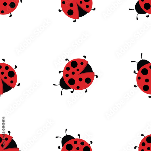 Lady bug wallpaper design, seamless pattern, bright background, scrapbook backdrop, wrapping, textile design