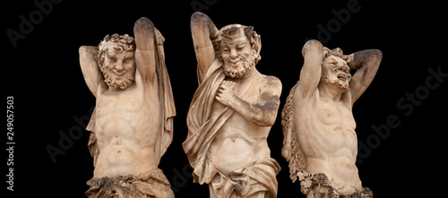 Canvastavla Antique statue of Satyrs
