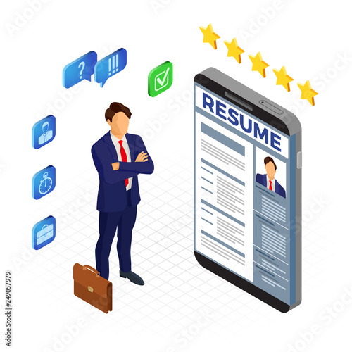 Isometric Employment and Hiring Concept