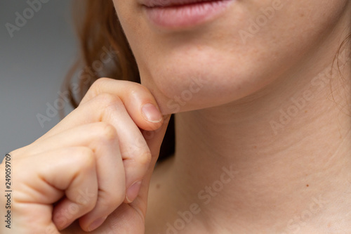 Flabby skin on a woman's face