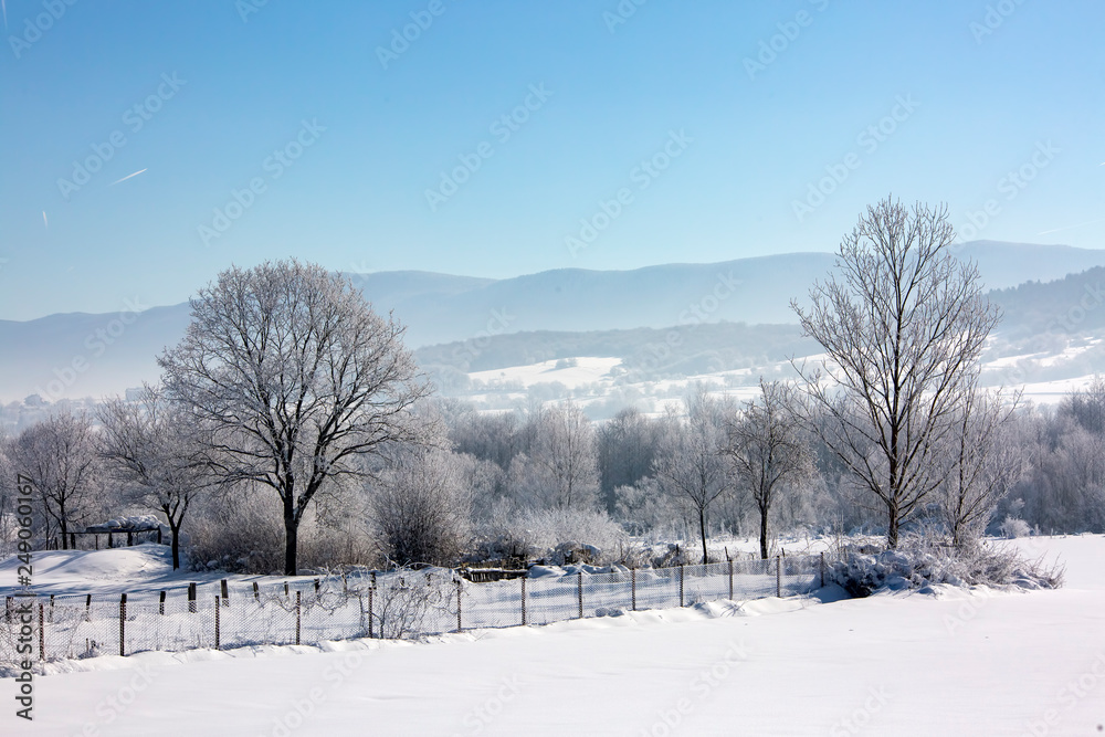Naklejka premium Bolu / Turkey, winter snow season landscape. Travel concept photo.
