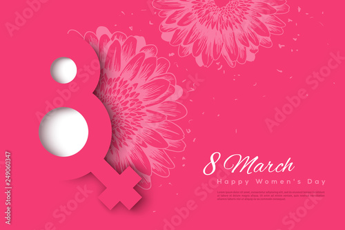 March 8 and woman symbol