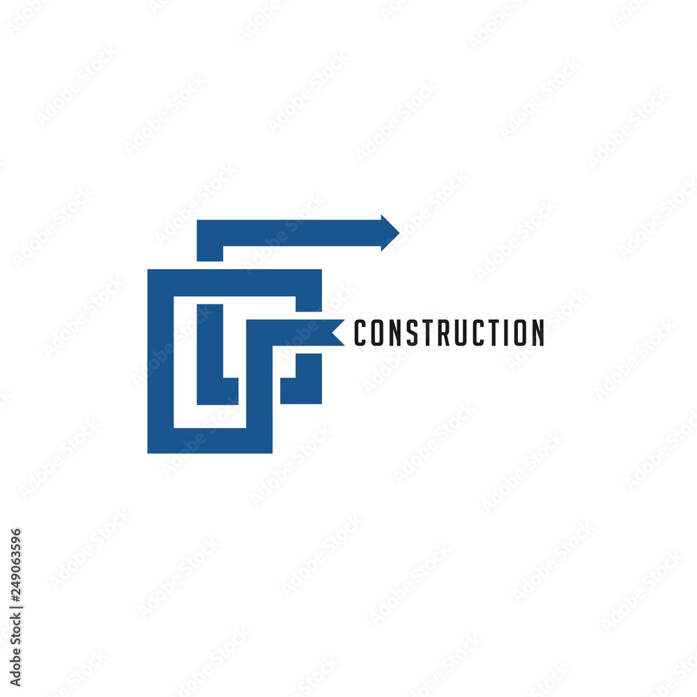 Line Construction Building Vector Logo. Line Construction Building Vector Logo.