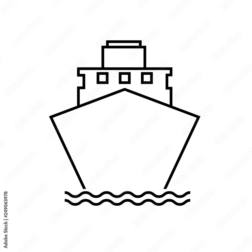 ship liner line vector icon isolated on white background ship liner line vector icon isolated on white background