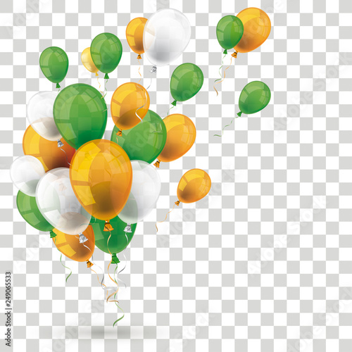 Green Orange Balloons Irish St Patricks Transparent