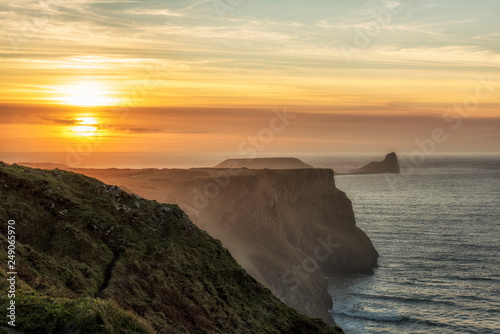 Landscape image of Wormshead, Rhossili Bay at sunset