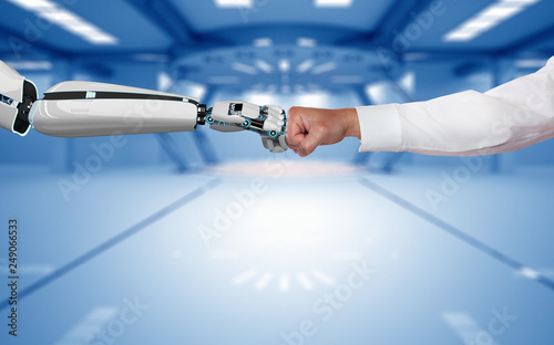 Businessman Robot Fist Bump photo