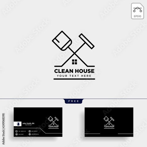 cleaning service house eco logo template vector illustration icon element