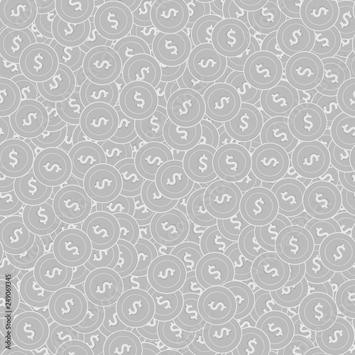 American dollar silver coins seamless pattern. Com