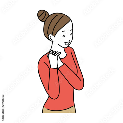  喜ぶ女性　仕草　イラスト　ポーズ