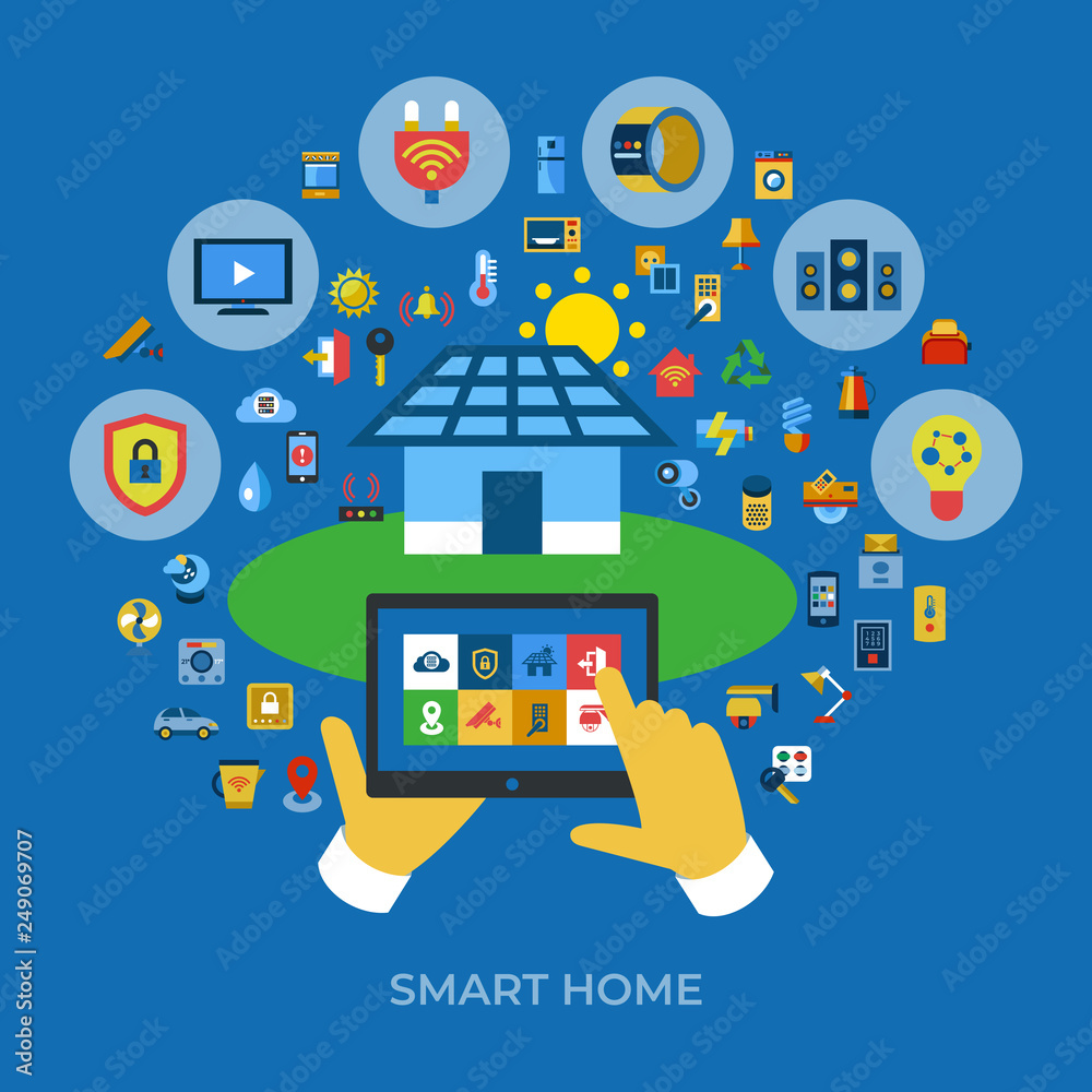 Digital vector smart and digital home Digital vector smart and digital home