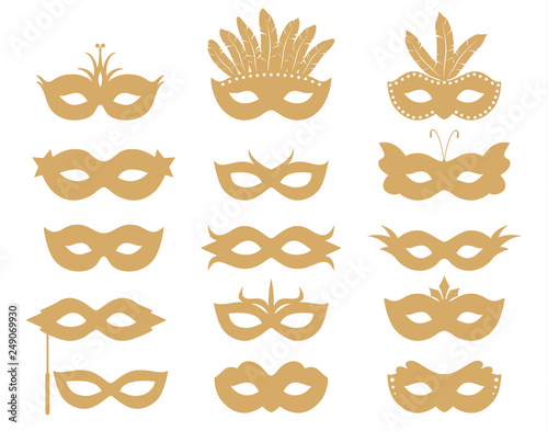 Set of carnival masks.