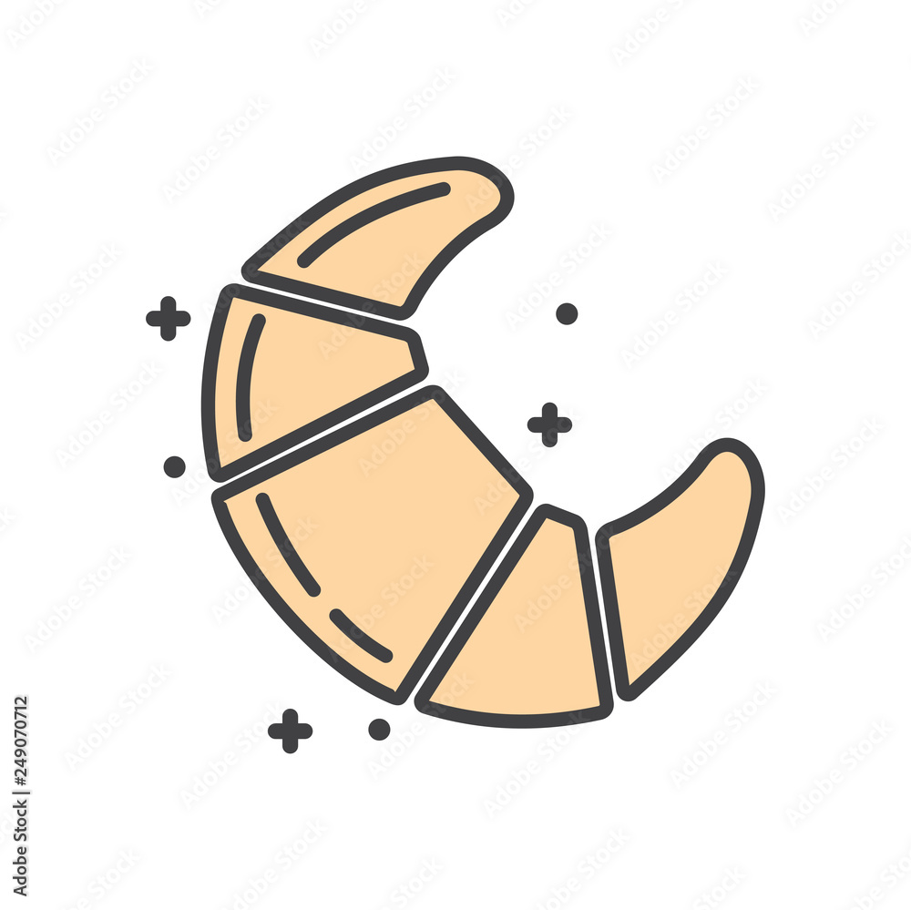 Croissant outline icon on white background for graphic and web design, Modern simple vector sign. Internet concept. Trendy symbol for website design web button or mobile app Croissant outline icon on white background for graphic and web design, Modern simple vector sign. Internet concept. Trendy symbol for website design web button or mobile app