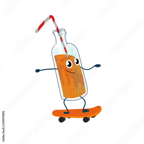 Funny, cute orange juice il...