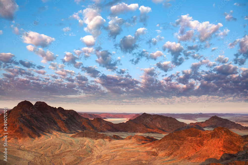 Early morning sunlight over the Namib Desert - Namibia
