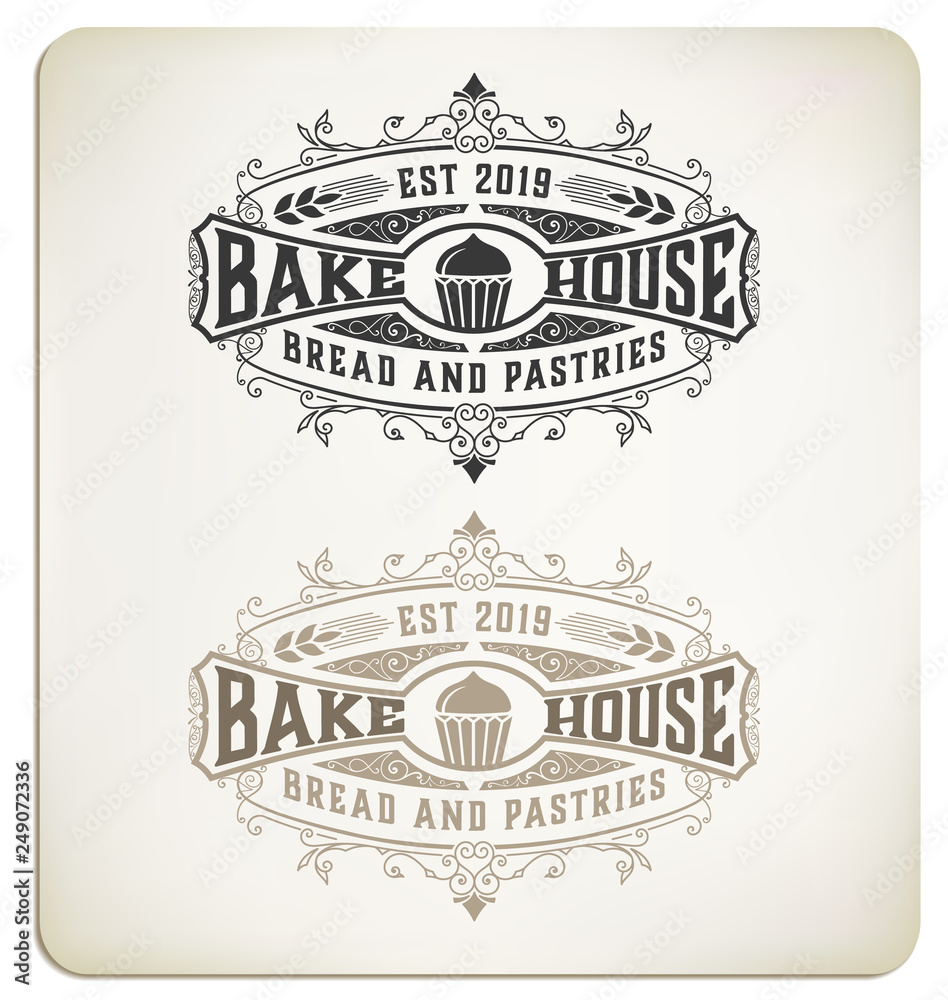 Obraz premium Vintage bake logo
