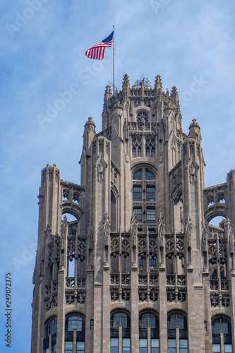 view of Tribune Tower in downtown of Chicago, Illinois , U.S.A. photo