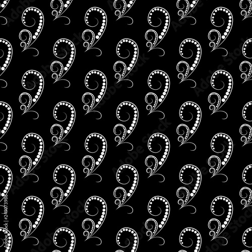 Black abstract arabic seamless pattern. Fashion graphic background design. Modern stylish abstract texture. Monochrome template for prints, textiles, wrapping, wallpaper, website. Vector illustration.