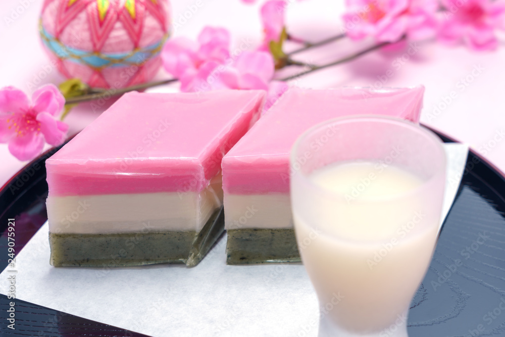 雛祭り 菱餅と甘酒 雛祭り 菱餅と甘酒