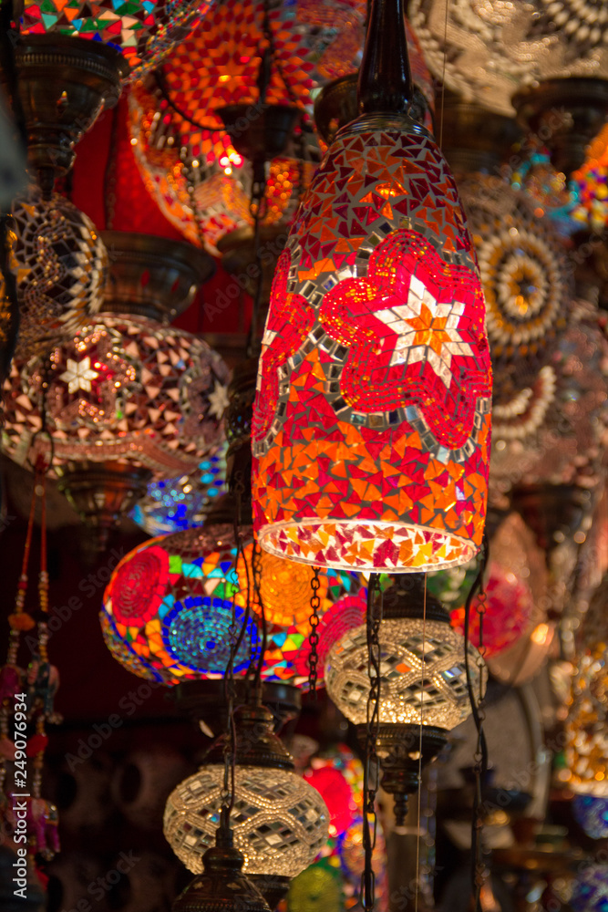 Close-up of Turkish lamps at the Grand Bazaar in Istanbul, Turkey Stock  Photo | Adobe Stock